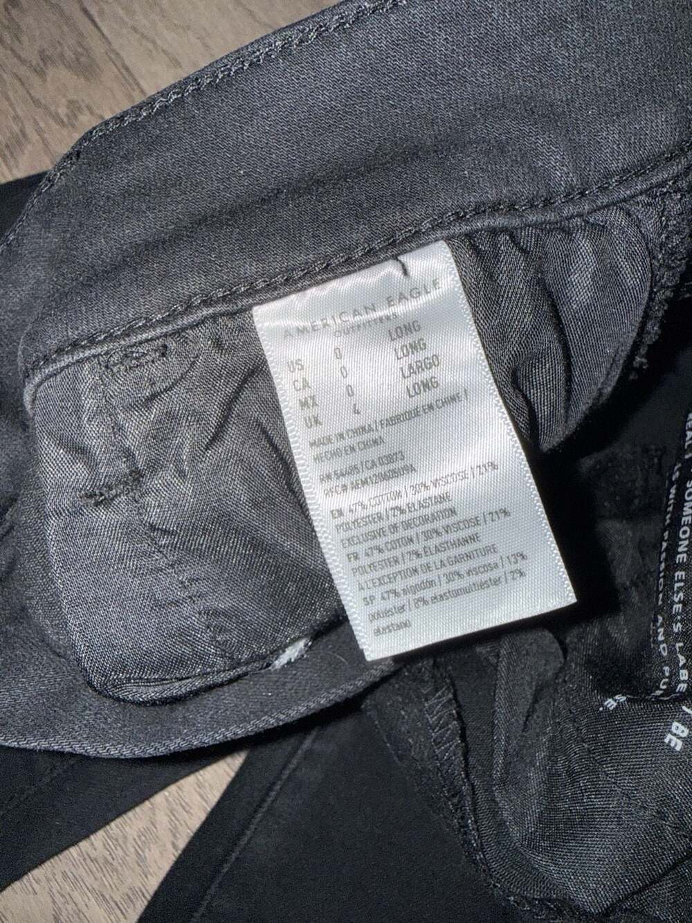 American Eagle High-Rise Jeggings Black Stretch Denim Size 0 Long - Picture 5 of 5